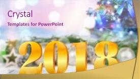  Presentation with happy new year - PPT layouts having festive fir tree with christmas background and a pink colored foreground