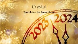  Presentation with new year - Presentation theme with festive-fireworks-and-glittering-lights and a yellow colored foreground