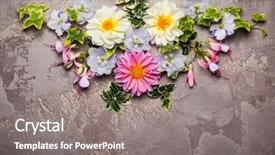  Presentation with festive - Beautiful PPT theme featuring festive flower composition overhead view backdrop and a gray colored foreground