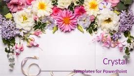  Presentation with greeting card - Amazing theme having festive flower composition with greeting backdrop and a sky blue colored foreground