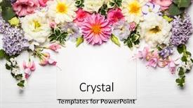  Presentation with greeting card - Theme with festive flower composition with greeting background and a white colored foreground