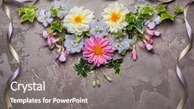  Presentation with christmas ribbon festive - Cool new presentation theme with festive flower composition with ribbon backdrop and a gray colored foreground