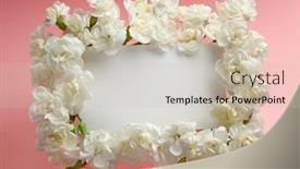  Presentation with frame pink - Slide set with festive-flowers-frame-made background and a soft green colored foreground
