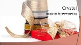  Presentation with festive - Beautiful presentation theme featuring abstract variety color swirls - festive gift box and wrapping backdrop and a white colored foreground