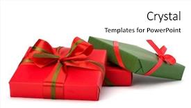  Presentation with an open gift box - Audience pleasing presentation design consisting of festive gift box stack isolated backdrop and a white colored foreground