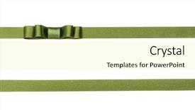  Presentation with ribbon green - Presentation design having festive green gift ribbon background and a blonde colored foreground