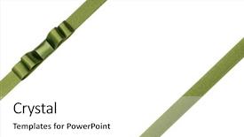  Presentation with ribbon green - Beautiful slide deck featuring festive green gift ribbon backdrop and a white colored foreground