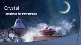  Presentation with ramadan - Slides with festive-greeting-card-for-muslim background and a navy blue colored foreground