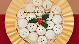  Presentation with pies - PPT theme enhanced with festive-homemade-christmas-mince-pies background and a coral colored foreground