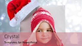  Presentation with shimmering - Beautiful presentation theme featuring festive little boy on the couch against light design shimmering on silver backdrop and a coral colored foreground