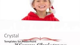  Presentation with poster - Beautiful presentation theme featuring festive-little-girl-showing-poster backdrop and a sky blue colored foreground