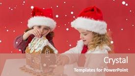  Presentation with gingerbread house - Beautiful slides featuring festive little girls making backdrop and a coral colored foreground