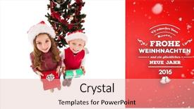  Presentation with siblings - Presentation theme enhanced with festive little siblings smiling at camera holding gifts against red vignette background and a lemonade colored foreground