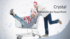  Presentation with twinkling stars - Colorful slides enhanced with festive mature couple in winter backdrop and a white colored foreground