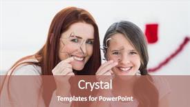  Presentation with christmas baking - Presentation design with festive mother and daughter baking together at home at christmas background and a coral colored foreground