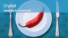  Presentation with white plate - Slide deck featuring festive-pepper-on-white-plate background and a teal colored foreground