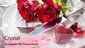  Presentation with valentines day - PPT theme consisting of festive place setting for valentines background and a lemonade colored foreground