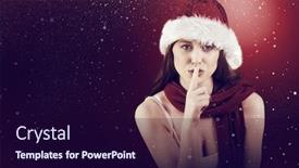  Presentation with festive - Cool new theme with festive redhead smiling at camera against snow backdrop and a wine colored foreground