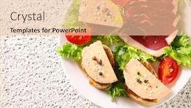  Presentation with foie - PPT layouts with festive-salad-with-foie-gras background and a lemonade colored foreground