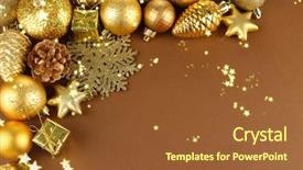  Presentation with festive season - Amazing presentation design having festive season - beautiful christmas decorations on brown backdrop and a tawny brown colored foreground