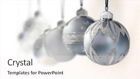  Presentation with festive season - Presentation theme enhanced with festive season - blue grey luxury christmas ornaments background and a sky blue colored foreground