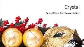  Presentation with festive season - Slide set with festive season - christmas decoration mask with european background and a white colored foreground