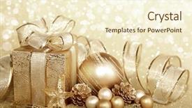  Presentation with festive season - Beautiful PPT theme featuring festive season - christmas gift box with christmas backdrop and a cream colored foreground