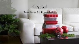  Presentation with festive season - Slide deck consisting of festive season - christmas presents and red ornaments background and a light gray colored foreground