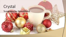  Presentation with white christmas - Amazing slide deck having festive season - cup of hot cacao backdrop and a lemonade colored foreground