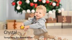  Presentation with festive season - Presentation theme having festive season - cute little baby playing background and a  colored foreground