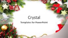  Presentation with festive season - Beautiful PPT theme featuring festive season - decorated christmas wreath on white backdrop and a white colored foreground