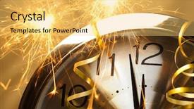  Presentation with fireworks on chinese new year - Amazing slides having festive season - new year clock with fireworks backdrop and a yellow colored foreground