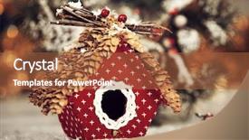  Presentation with vintage christmas - PPT theme featuring festive season - vintage christmas greeting card background and a red colored foreground