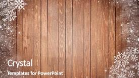  Presentation with festive season - Theme consisting of festive season - wooden background with snow effect background and a coral colored foreground