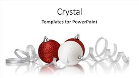  Presentation with festive season - Amazing slide deck having festive season - xmas ball and ribbonl backdrop and a white colored foreground