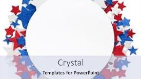  Presentation with red white blue patriotic - Presentation theme featuring festive-stars-in-usa-red background and a light blue colored foreground