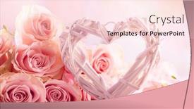  Presentation with pink roses - PPT layouts enhanced with festive-still-life-with-pink background and a lemonade colored foreground
