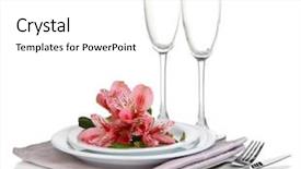  Presentation with table setting - Amazing theme having festive table setting with flowers backdrop and a white colored foreground