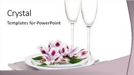  Presentation with table setting - Theme enhanced with festive table setting with flowers background and a white colored foreground