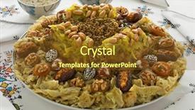  Presentation with moroccan - Presentation theme featuring festive traditional moroccan rfissa served background and a tawny brown colored foreground