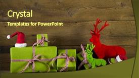  Presentation with christmas sale - Presentation theme with festive wooden christmas background background and a tawny brown colored foreground