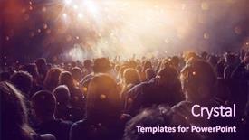  Presentation with stage lights - Slides enhanced with festivities background - crowd at concert - cheering background and a wine colored foreground