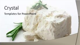  Presentation with feta cheese - Slide deck featuring feta cheese isolated on white background and a white colored foreground
