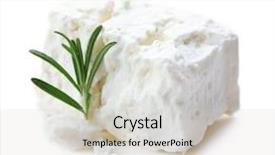  Presentation with feta cheese - Slides having feta cheese isolated on white background and a light gray colored foreground