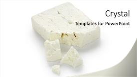 Presentation with feta cheese - Audience pleasing theme consisting of feta cheese on white background backdrop and a white colored foreground