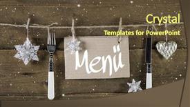  Presentation with christmas card - Slides enhanced with fetesh - christmas menu card for restaurants background and a tawny brown colored foreground