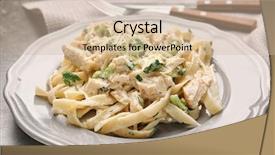  Presentation with chicken - Amazing presentation theme having fettuccine - plate with delicious chicken alfredo backdrop and a soft green colored foreground