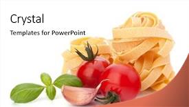  Presentation with italian language - Cool new PPT theme with fettuccine nest and cherry tomato backdrop and a white colored foreground