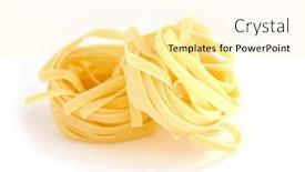  Presentation with background - Audience pleasing slide deck consisting of fettuccine-nests-on-white-background backdrop and a blonde colored foreground