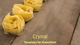  Presentation with pasta - Presentation design consisting of fettuccine-pasta-arranged background and a violet colored foreground